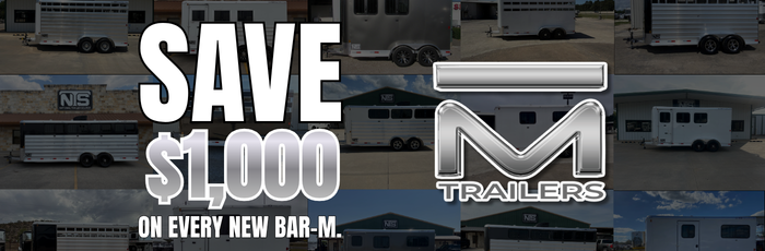 Save $1,000 on New Bar-M Horse Trailers | National Trailer Source